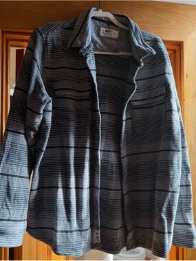 Men’s JETTY Gray Striped Heavy Long-sleeved shirt